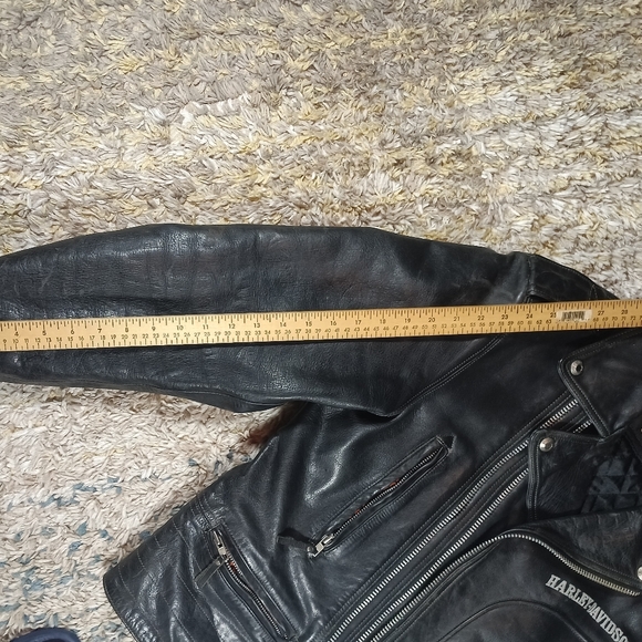 Vintage Harley Davidson Leather Jacket D Pocket Embroidered Double Zipper - Picture 15 of 15